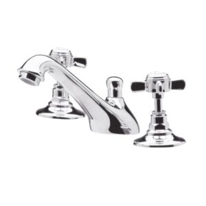 Nuie Beaumont Chrome 3 Tap Basin Mixer with Pop-Up Waste