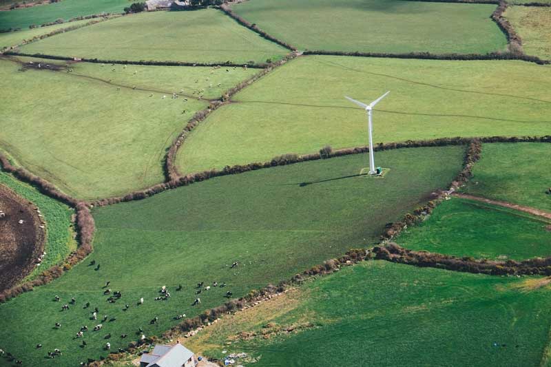 image of wind turbine in fields