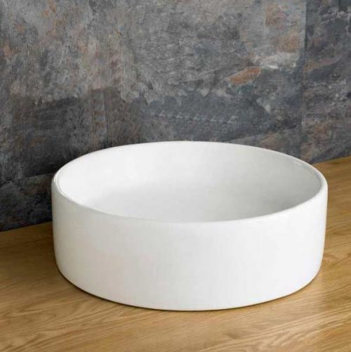 Pure white round ceramic basin