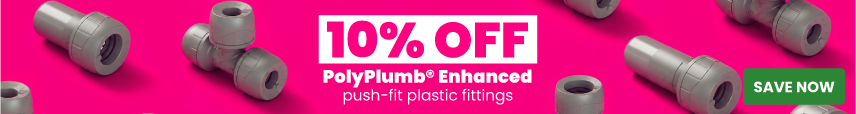 10% off PolyPlumb enchanced push-fit plastic fittings